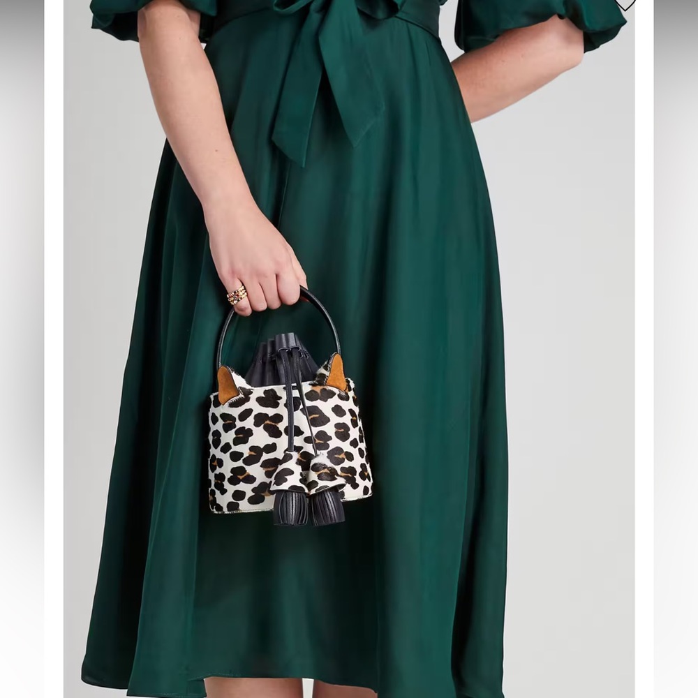 Kate Spade Buttercup Leopard Haircalf Small Bucket Bag Crossbody - Picture 16 of 16
